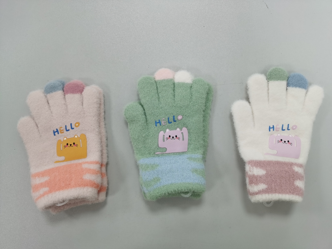 Stretchy Hand Wash Custom Knit Gloves With Custom Design Customized Logo And Customized Color
