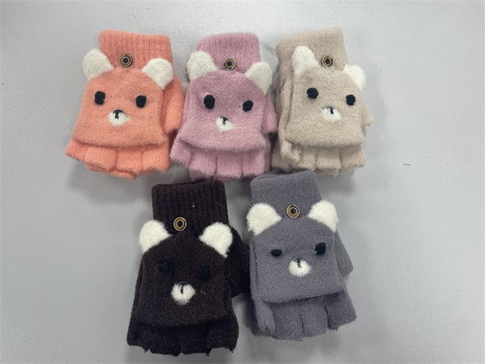 Unisex Stretchy Acrylic Warm Knit Gloves / Grey Winter Gloves for Warmth Hand Wash Care Instructions