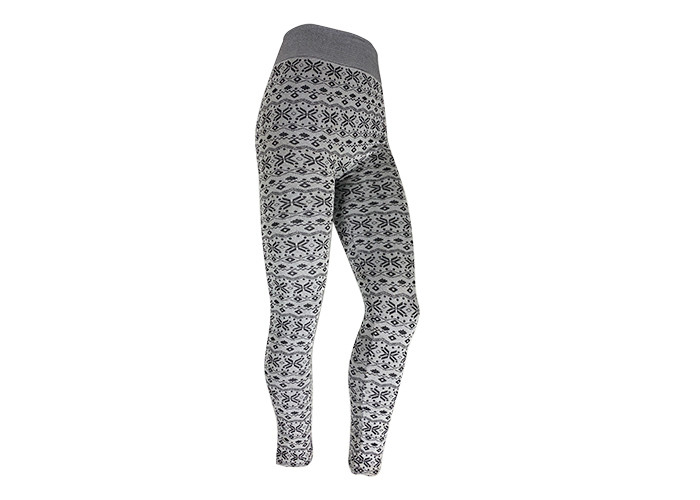 Polyester Spandex Snow Flake Fleece Lined Leggings Womens